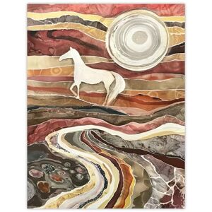 Artery8 Wild Horse Abstract Camargue Sun Watercolour Living Room Extra Large XL Wall Art Poster Print Artery8 Wild Horse Abstract Camargue Sun Watercolour Living Room Extra Large XL Wall Art Poster Print