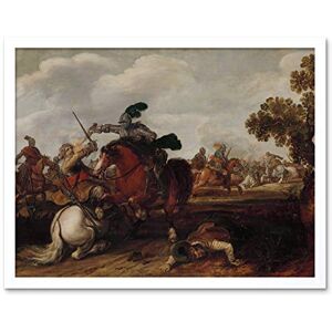 Artery8 Jan Martszen De Jonge A Cavalry Charge Painting Art Print Framed Poster Wall Decor 12x16 inch Artery8 Jan Martszen De Jonge A Cavalry Charge Painting Art Print Framed Poster Wall Decor 12x16 inch