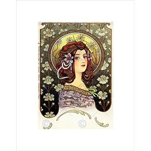Wee Blue Coo VINTAGE LADY FLOWERS 1902 NOUVEAU NEW BLACK FRAMED ART PRINT PICTURE B12X11657 Wee Blue Coo VINTAGE LADY FLOWERS 1902 NOUVEAU NEW BLACK FRAMED ART PRINT PICTURE B12X11657