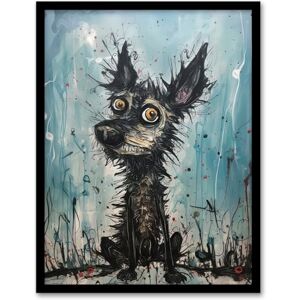 Artery8 The Curious Black Dog Thick Oil Painting By Tom Jones Artwork Framed Wall Art Print 18X24 Inch Artery8 The Curious Black Dog Thick Oil Painting By Tom Jones Artwork Framed Wall Art Print 18X24 Inch