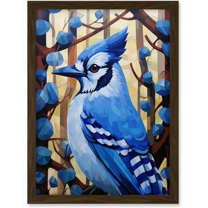 Artery8 Blue Jay Geometric Artwork Wild Bird Perched on Tree Polygonal Forest Landscape Artwork Framed A3 Wall Art Print Artery8 Blue Jay Geometric Artwork Wild Bird Perched on Tree Polygonal Forest Landscape Artwork Framed A3 Wall Art Print