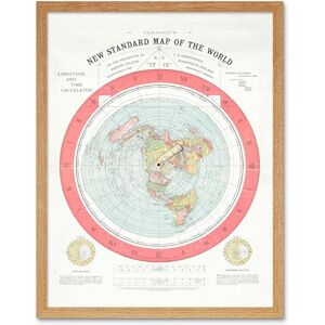 Artery8 Map Gleason 1892 World Time Calculator Flat Earth Art Print Framed Poster Wall Decor 12x16 inch Artery8 Map Gleason 1892 World Time Calculator Flat Earth Art Print Framed Poster Wall Decor 12x16 inch