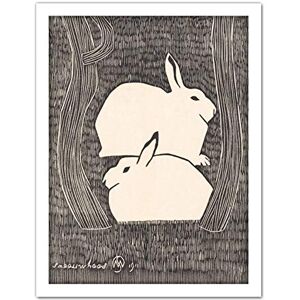 Artery8 Samuel Jessurun De Mesquita Two Snow Hare Artwork Framed Wall Art Print 18X24 Inch Artery8 Samuel Jessurun De Mesquita Two Snow Hare Artwork Framed Wall Art Print 18X24 Inch