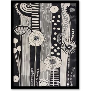 Artery8 Black White Abstract Stripes Wildflowers Artwork Living Room Artwork Framed Wall Art Print A4 Artery8 Black White Abstract Stripes Wildflowers Artwork Living Room Artwork Framed Wall Art Print A4