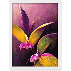 Doppelganger33 LTD Pink Orchid Vibrant Mauve Flowers Painting Artwork Framed Wall Art Print A4 Doppelganger33 LTD Pink Orchid Vibrant Mauve Flowers Painting Artwork Framed Wall Art Print A4