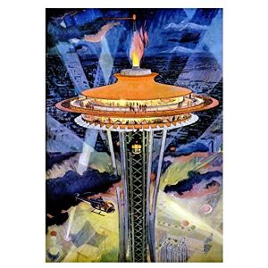 Wee Blue Coo Paintings Cityscape Seattle Space Needle Spotlight Flame Wall Art Print Wee Blue Coo Paintings Cityscape Seattle Space Needle Spotlight Flame Wall Art Print