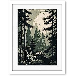 Artery8 Pine Tree Forest Sunrise Landscape Illustration Artwork Framed Wall Art Print 18X24 Inch Artery8 Pine Tree Forest Sunrise Landscape Illustration Artwork Framed Wall Art Print 18X24 Inch