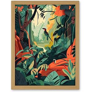Artery8 Amazon Rainforest Diverse Flora and Tropical Birds Artwork Framed Wall Art Print 18X24 Inch Artery8 Amazon Rainforest Diverse Flora and Tropical Birds Artwork Framed Wall Art Print 18X24 Inch