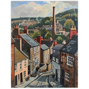 Artery8 Traditional Northern English Village Painting Living Room Extra Large XL Wall Art Poster Print Artery8 Traditional Northern English Village Painting Living Room Extra Large XL Wall Art Poster Print