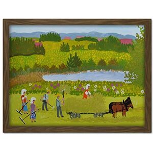 Artery8 Maria Felder Hay Harvest Pond Farm Painting Artwork Framed Wall Art Print 18X24 Inch Artery8 Maria Felder Hay Harvest Pond Farm Painting Artwork Framed Wall Art Print 18X24 Inch