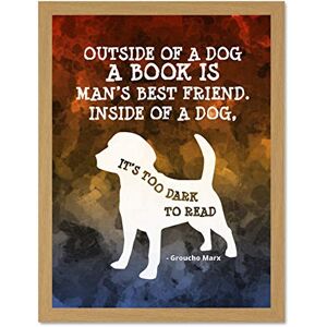 Wee Blue Coo Book Dog Man's Best Friend Inside Dark Read Quote Groucho Marx Large Framed Art Print Poster Wall Decor 18x24 inch Wee Blue Coo Book Dog Man's Best Friend Inside Dark Read Quote Groucho Marx Large Framed Art Print Poster Wall Decor 18x24 inch