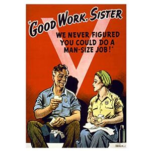 Wee Blue Coo Vintage Ad War WWII Good Work Sister USA Land Girl Wall Art Print Wee Blue Coo Vintage Ad War WWII Good Work Sister USA Land Girl Wall Art Print