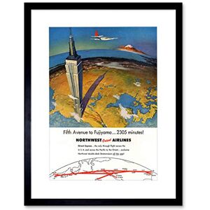 Wee Blue Coo Mount Fuji Japan Northwest Airline Vintage Advert Art Framed Picture Art Framed Wall Art Print Wee Blue Coo Mount Fuji Japan Northwest Airline Vintage Advert Art Framed Picture Art Framed Wall Art Print