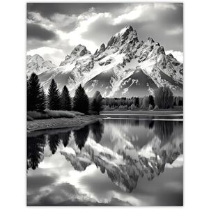 Artery8 Grand Teton Reflected in Snake River Black and White Large Wall Art Poster Print Thick Paper 18X24 Inch Artery8 Grand Teton Reflected in Snake River Black and White Large Wall Art Poster Print Thick Paper 18X24 Inch