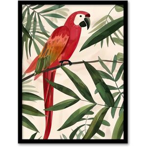 Artery8 Scarlet Macaw Parrot on Tropical Tree Branch Living Room Artwork Framed Wall Art Print A4 Artery8 Scarlet Macaw Parrot on Tropical Tree Branch Living Room Artwork Framed Wall Art Print A4