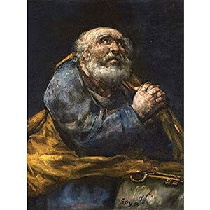 Fine Art Prints Goya The Repentant Saint Peter Malerei, ungerahmt, Wandkunstdruck, Poster, Heimdekoration, Premium Fine Art Prints Goya The Repentant Saint Peter Malerei, ungerahmt, Wandkunstdruck, Poster, Heimdekoration, Premium