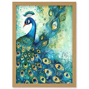 Artery8 - Peacock Bird Concept - Framed Wall Art Artery8 - Peacock Bird Concept - Framed Wall Art