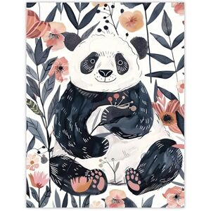 Artery8 Cute Panda Bear in Flower Garden Bright Simple Living Room Extra Large XL Wall Art Poster Print Artery8 Cute Panda Bear in Flower Garden Bright Simple Living Room Extra Large XL Wall Art Poster Print