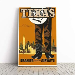 Big Box Art Travel Poster Texas Canvas Print Gallery Wrapped 30mm Frame Wall Art 24x16 inches Ready to Hang Retro Picture Living Room Bedroom Lounge Office Big Box Art Travel Poster Texas Canvas Print Gallery Wrapped 30mm Frame Wall Art 24x16 inches Ready to Hang Retro Picture Living Room Bedroom Lounge Office