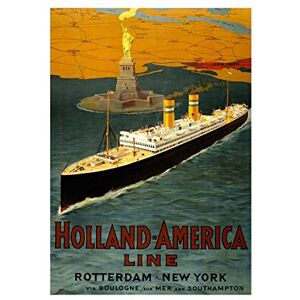 Wee Blue Coo Travel Holland America Line Ship Ocean New York Picture Wall Art Print Wee Blue Coo Travel Holland America Line Ship Ocean New York Picture Wall Art Print