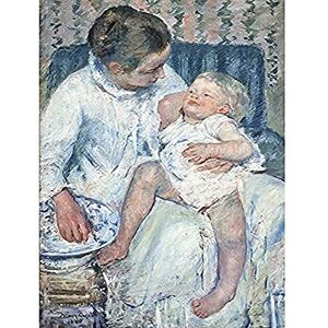 Fine Art Prints Mary Cassatt Mother About To Wash Her Sleepy Child Kunstdruck auf Leinwand, Premium-Wanddekoration, Poster Fine Art Prints Mary Cassatt Mother About To Wash Her Sleepy Child Kunstdruck auf Leinwand, Premium-Wanddekoration, Poster