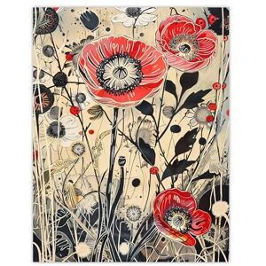 Artery8 Wildflower Field Spring Poppy Flowers Painting Living Room Extra Large XL Wall Art Poster Print Artery8 Wildflower Field Spring Poppy Flowers Painting Living Room Extra Large XL Wall Art Poster Print