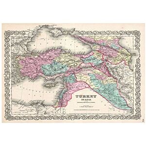 Wee Blue Coo Map 1855 Colton Turkey Iraq Syria Vintage Wall Art Print Wee Blue Coo Map 1855 Colton Turkey Iraq Syria Vintage Wall Art Print