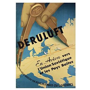 Wee Blue Coo Travel Plane Avion Soviet Moscow Berlin Paris Map Wall Art Print Wee Blue Coo Travel Plane Avion Soviet Moscow Berlin Paris Map Wall Art Print