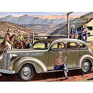 Wee Blue Coo PAINTING WILD WEST COWBOY GIRL CAR VINTAGE 1937 ART POSTER PRINT 18x24 INCH LV2973 Wee Blue Coo PAINTING WILD WEST COWBOY GIRL CAR VINTAGE 1937 ART POSTER PRINT 18x24 INCH LV2973