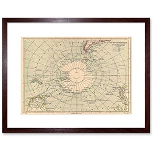 Wee Blue Coo MAP ILLUSTRATED ANTIQUE HACHETTE ANTARCTICA FRAMED ART PRINT B12X4933 Wee Blue Coo MAP ILLUSTRATED ANTIQUE HACHETTE ANTARCTICA FRAMED ART PRINT B12X4933