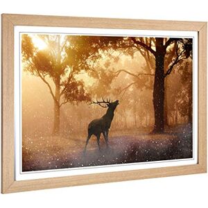 Big Box Art Framed Print of Stag in an Autumn Forest Landscape Design Wall Art Picture Home Decor for Kitchen, Living Room, Bedroom, Hallway, Oak, A2 / 24.5x18 Inch / 62x45cm Big Box Art Framed Print of Stag in an Autumn Forest Landscape Design Wall Art Picture Home Decor for Kitchen, Living Room, Bedroom, Hallway, Oak, A2 / 24.5x18 Inch / 62x45cm