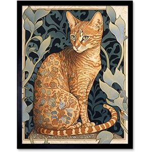 Artery8 Ocicat Cat with Flower Pattern Fur Coat Art Nouveau Watercolour Illustration Art Print Framed Poster Wall Decor 12x16 inch Artery8 Ocicat Cat with Flower Pattern Fur Coat Art Nouveau Watercolour Illustration Art Print Framed Poster Wall Decor 12x16 inch