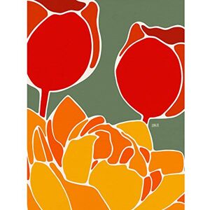 Artery8 Red Tulip Rennie Mackintosh Style Painting Premium Wall Art Canvas Print 18X24 Inch Artery8 Red Tulip Rennie Mackintosh Style Painting Premium Wall Art Canvas Print 18X24 Inch