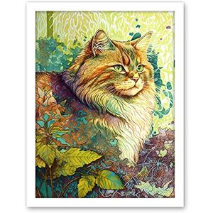 Artery8 Siberian Cat in Nature Vibrant Colourful Modern Portrait Illustration Artwork Framed Wall Art Print 18X24 Inch Artery8 Siberian Cat in Nature Vibrant Colourful Modern Portrait Illustration Artwork Framed Wall Art Print 18X24 Inch