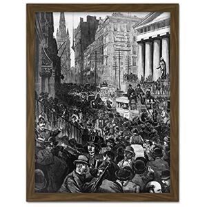 Artery8 Schell Hogan 1884 Wall Street Panic New York Engraving Artwork Framed Wall Art Print 18X24 Inch Artery8 Schell Hogan 1884 Wall Street Panic New York Engraving Artwork Framed Wall Art Print 18X24 Inch