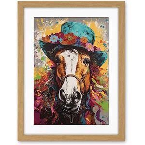 Artery8 Horse Wearing a Flower Summer Hat Multicoloured Artwork Framed Wall Art Print 18X24 Inch Artery8 Horse Wearing a Flower Summer Hat Multicoloured Artwork Framed Wall Art Print 18X24 Inch