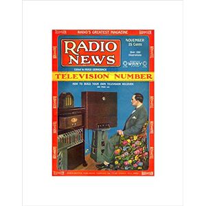 Wee Blue Coo MAGAZINE RADIO NEWS 1928 BLACK FRAME FRAMED ART PRINT PICTURE MOUNT B12X11250 Wee Blue Coo MAGAZINE RADIO NEWS 1928 BLACK FRAME FRAMED ART PRINT PICTURE MOUNT B12X11250