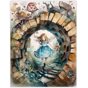 Artery8 Alice In Wonderland Watercolour Through The Looking Glass Whimsical Magical Adventure Painting Large Wall Art Poster Print Thick Paper 18X24 Inch Artery8 Alice In Wonderland Watercolour Through The Looking Glass Whimsical Magical Adventure Painting Large Wall Art Poster Print Thick Paper 18X24 Inch