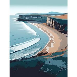 Artery8 Rhossili Bay Cliffs Over Beach Coastal Landscape Large Wall Art Poster Print Thick Paper 18X24 Inch Artery8 Rhossili Bay Cliffs Over Beach Coastal Landscape Large Wall Art Poster Print Thick Paper 18X24 Inch