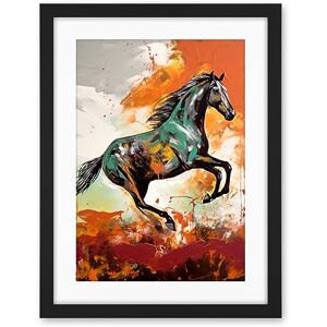 Artery8 Wild Horse Galloping Across a Barren Landscape Artwork Framed Wall Art Print 18X24 Inch Artery8 Wild Horse Galloping Across a Barren Landscape Artwork Framed Wall Art Print 18X24 Inch