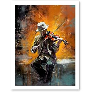Artery8 Street Musician Playing Jazz Music on his Violin Artwork Framed Wall Art Print 18X24 Inch Artery8 Street Musician Playing Jazz Music on his Violin Artwork Framed Wall Art Print 18X24 Inch