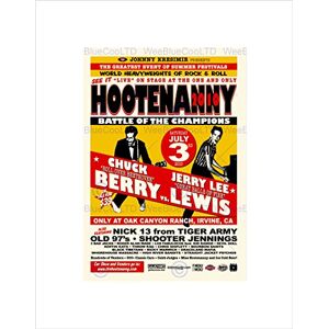 Wee Blue Coo MUSIC CONCERT AD HOOTENANNY BERRY LEWIS ROCK ROLL FRAMED ART PRINT B12X11446 Wee Blue Coo MUSIC CONCERT AD HOOTENANNY BERRY LEWIS ROCK ROLL FRAMED ART PRINT B12X11446