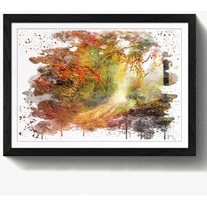 Arty Pie Framed Print Black A2 (24.5x18 Inch) Landscape Autumn Fall Woodland Forest V3, Wood, Multi-Colour, 60 x 42 x 2 cm Arty Pie Framed Print Black A2 (24.5x18 Inch) Landscape Autumn Fall Woodland Forest V3, Wood, Multi-Colour, 60 x 42 x 2 cm