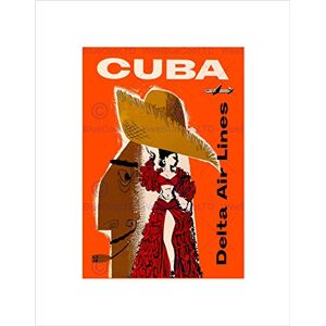 Wee Blue Coo Travel Transport Airline Advert Cuba Flamenco Cigar Wall Art Print Wee Blue Coo Travel Transport Airline Advert Cuba Flamenco Cigar Wall Art Print