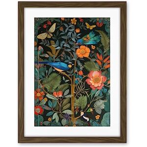 Artery8 Birds and Butterflies Modern Flower Art Nouveau Artwork Framed Wall Art Print 18X24 Inch Artery8 Birds and Butterflies Modern Flower Art Nouveau Artwork Framed Wall Art Print 18X24 Inch