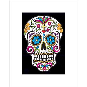 Wee Blue Coo Illustration Decorative Skull Day Dead Mexico Wall Art Print Wee Blue Coo Illustration Decorative Skull Day Dead Mexico Wall Art Print