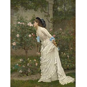 Artery8 Auguste Toulmouche Woman And Roses 1879 Painting Extra Large XL Wall Art Poster Print Artery8 Auguste Toulmouche Woman And Roses 1879 Painting Extra Large XL Wall Art Poster Print