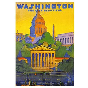 Wee Blue Coo Travel Washington Monument City Train Rail White House Wall Art Print Wee Blue Coo Travel Washington Monument City Train Rail White House Wall Art Print