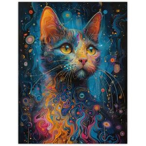 Artery8 Cat Lover Colourful Abstract Psychedelic Painting For Living Room Extra Large XL Wall Art Poster Print Artery8 Cat Lover Colourful Abstract Psychedelic Painting For Living Room Extra Large XL Wall Art Poster Print