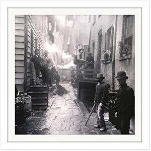 Artery8 Riis Bandits Roost Mulberry Street New York 1888 Square Wooden Framed Wall Art Print Picture 16X16 Inch Artery8 Riis Bandits Roost Mulberry Street New York 1888 Square Wooden Framed Wall Art Print Picture 16X16 Inch